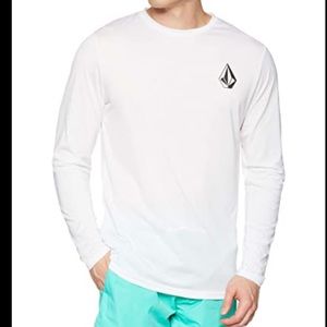 Volcom LS Rashguard Surf Shirt White Small Men